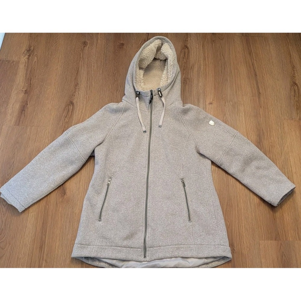 1 Madison Expedition Size L Faux Fur Lined  Hood Sweater Cozy Jacket Winter Snow